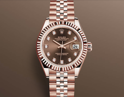 DATEJUST 28MM EVEROSE GOLD STEEL CHOCOLATE DIAL 279175