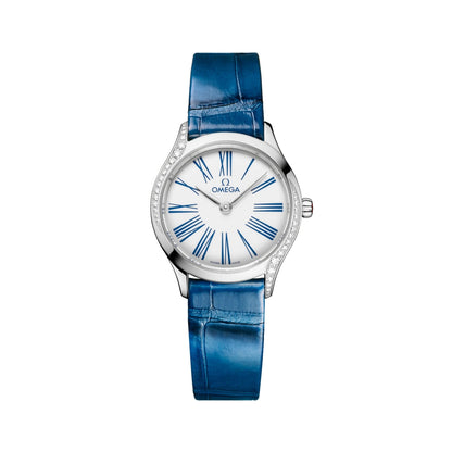 De Ville Mini Trésor Diamond Quartz 26mm - White on Strap