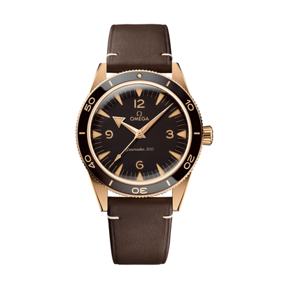 Seamaster 300 Bronze Gold 41mm - Brown on Leather Strap