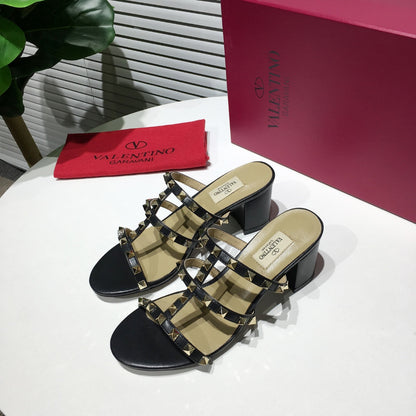 Valentino Rockstud Slide Sandal Leather 239516