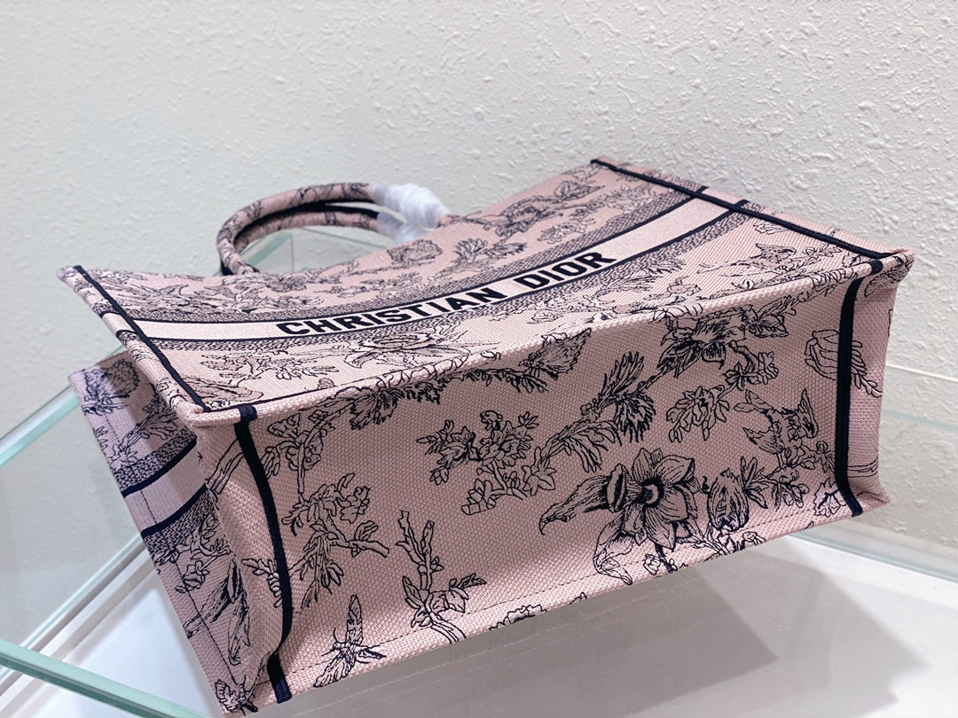 Large CD Book Tote 42cm Jardin Botanique Pink