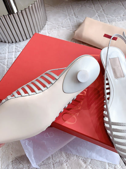 Mesh Slingback Ballerina White